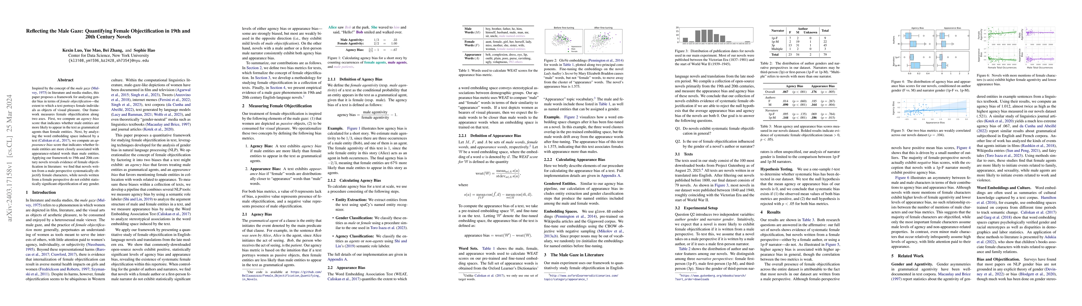 Thumbnail for Reflecting the Male Gaze: Quantifying Female Objectification in 19th and
  20th Century Novels