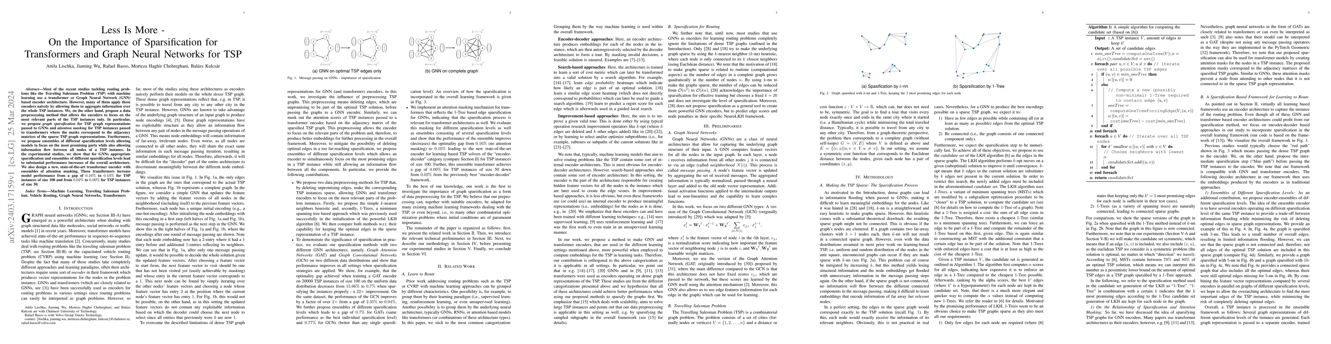 Thumbnail for Less Is More -- On the Importance of Sparsification for Transformers and
  Graph Neural Networks for TSP