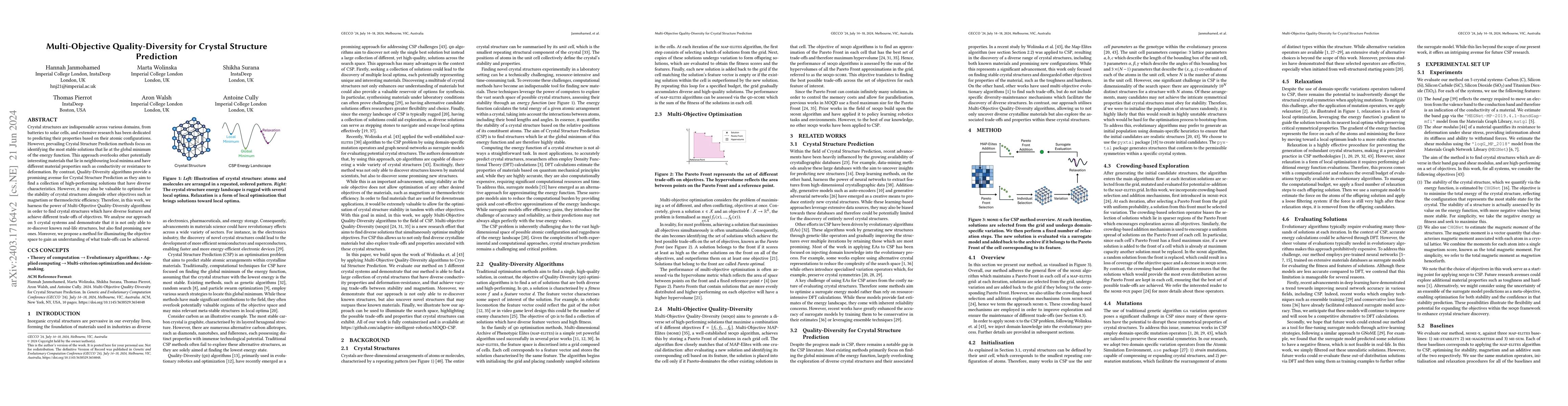Thumbnail for Multi-Objective Quality-Diversity for Crystal Structure Prediction