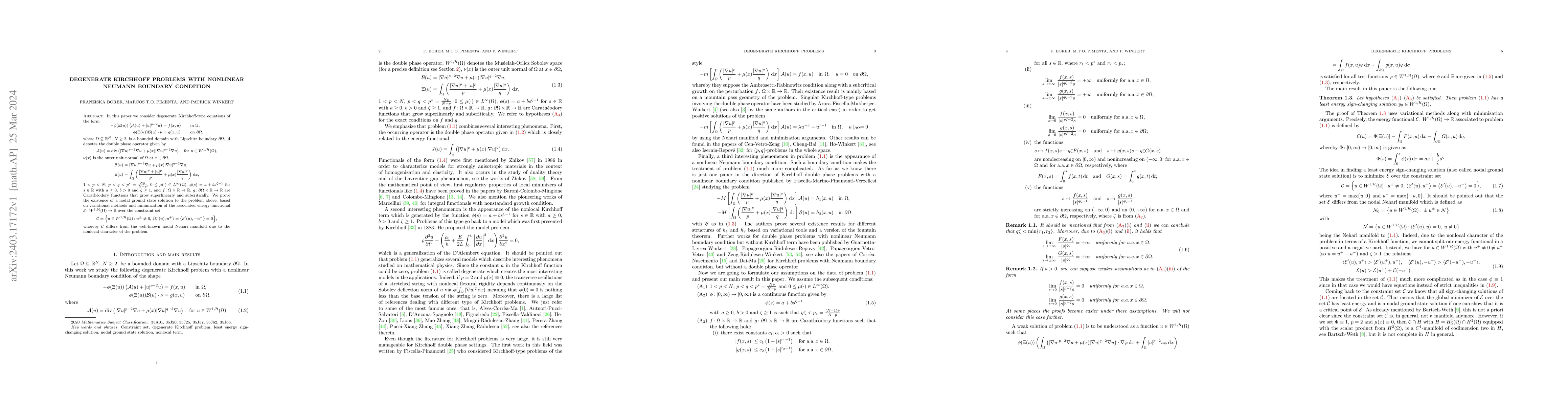 Thumbnail for Degenerate Kirchhoff Problems with Nonlinear Neumann Boundary Condition