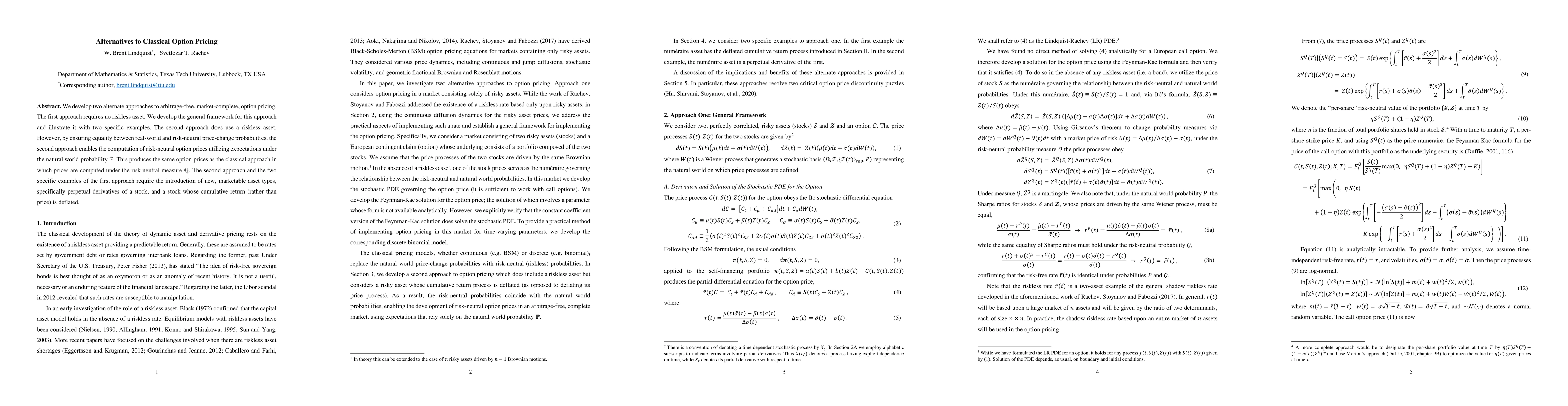Thumbnail for Alternatives to classical option pricing