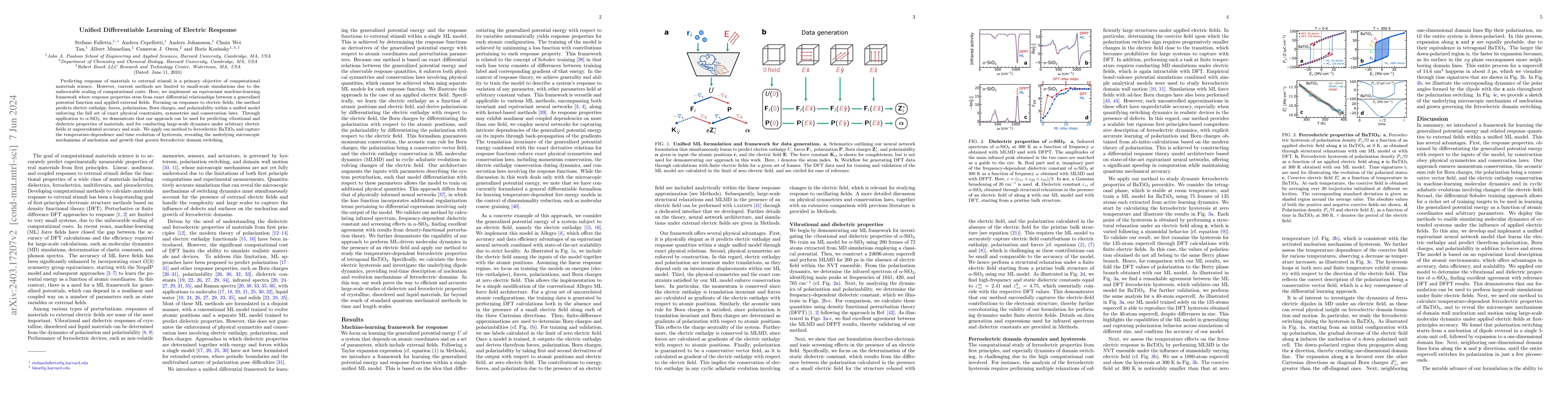 Thumbnail for Unified Differentiable Learning of Electric Response