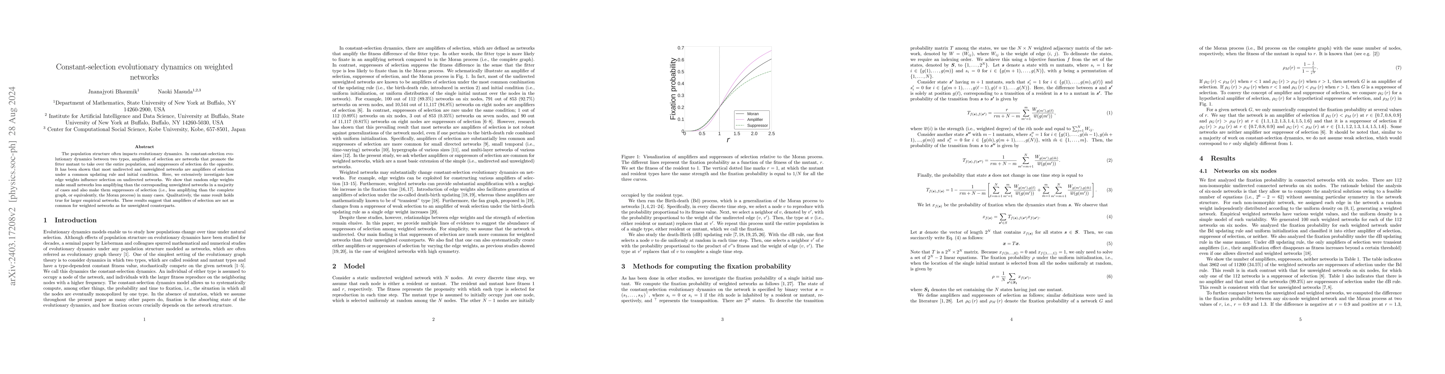 Thumbnail for Constant-selection evolutionary dynamics on weighted networks