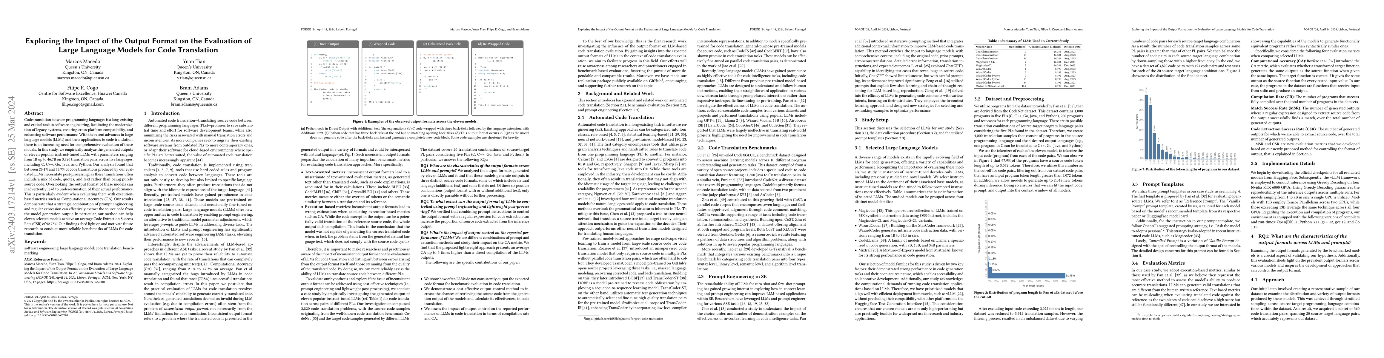 Thumbnail for Exploring the Impact of the Output Format on the Evaluation of Large
  Language Models for Code Translation