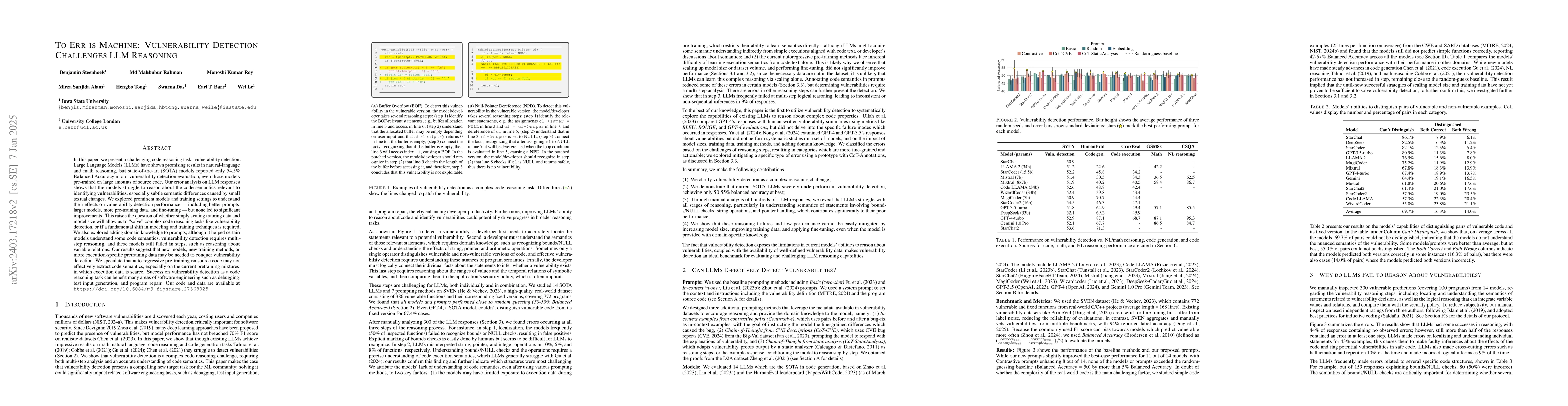 Thumbnail for A Comprehensive Study of the Capabilities of Large Language Models for
  Vulnerability Detection
