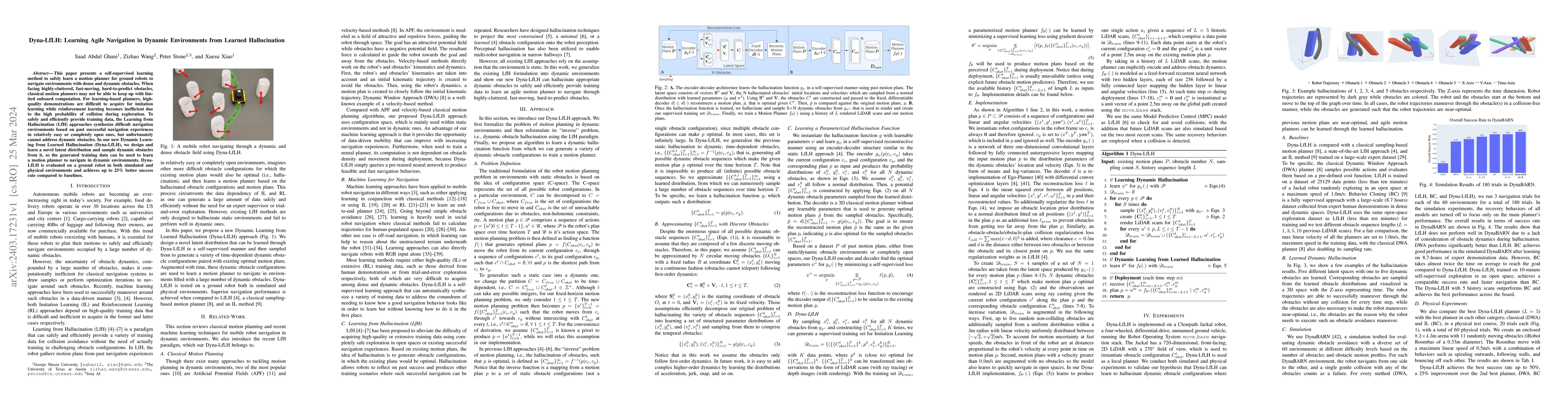 Thumbnail for Dyna-LfLH: Learning Agile Navigation in Dynamic Environments from
  Learned Hallucination
