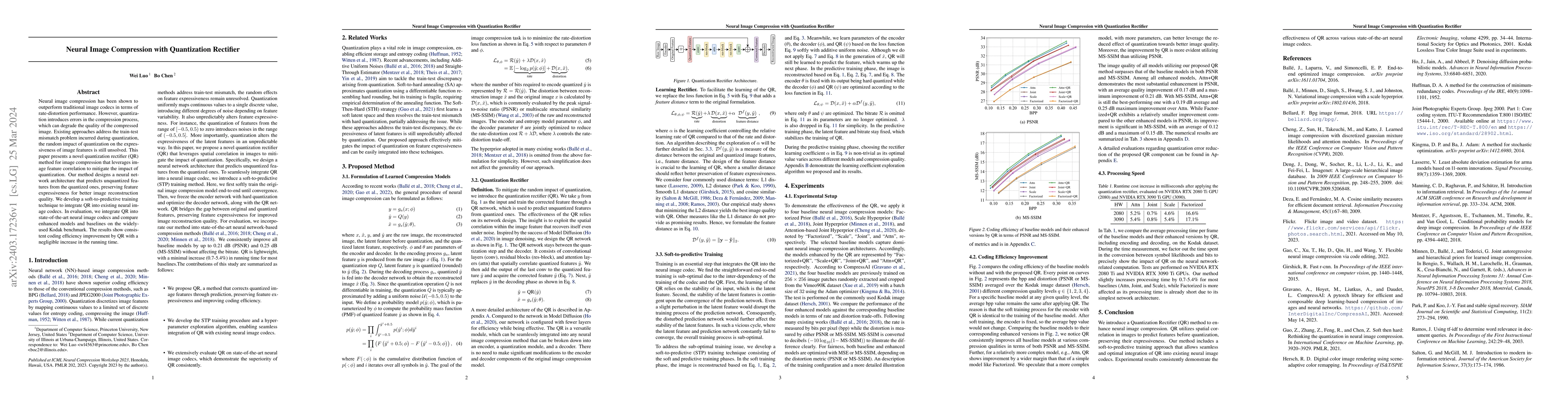 Thumbnail for Neural Image Compression with Quantization Rectifier
