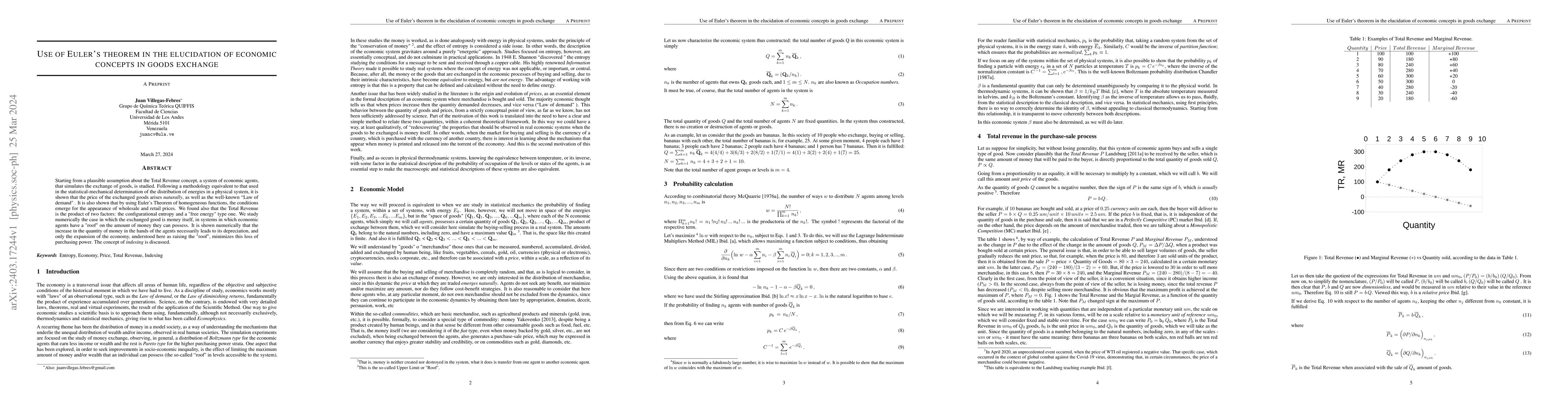 Thumbnail for Use of Euler's theorem in the elucidation of economic concepts in goods
  exchange