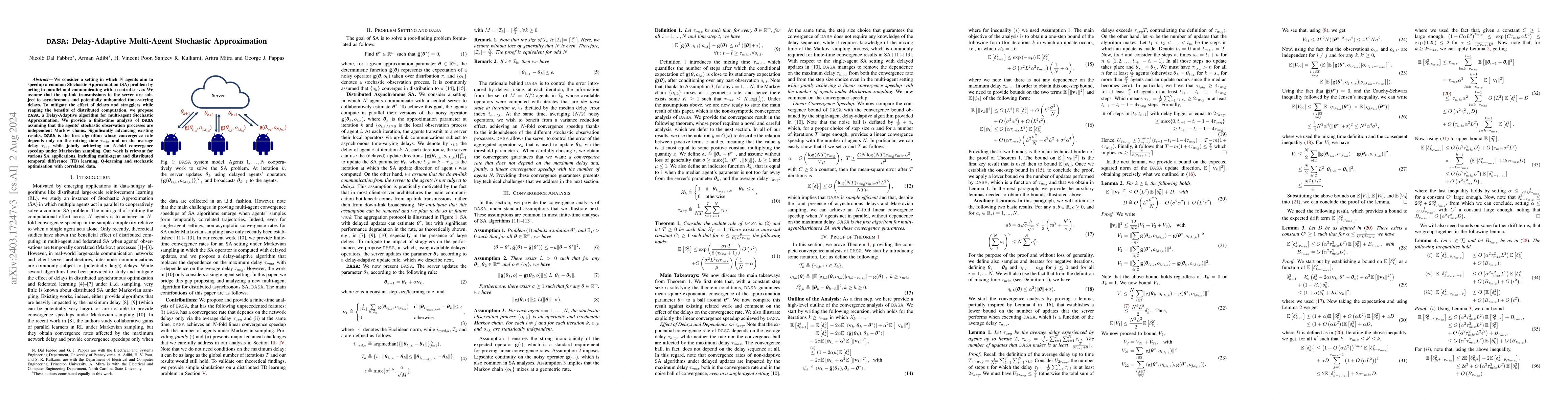 Thumbnail for DASA: Delay-Adaptive Multi-Agent Stochastic Approximation