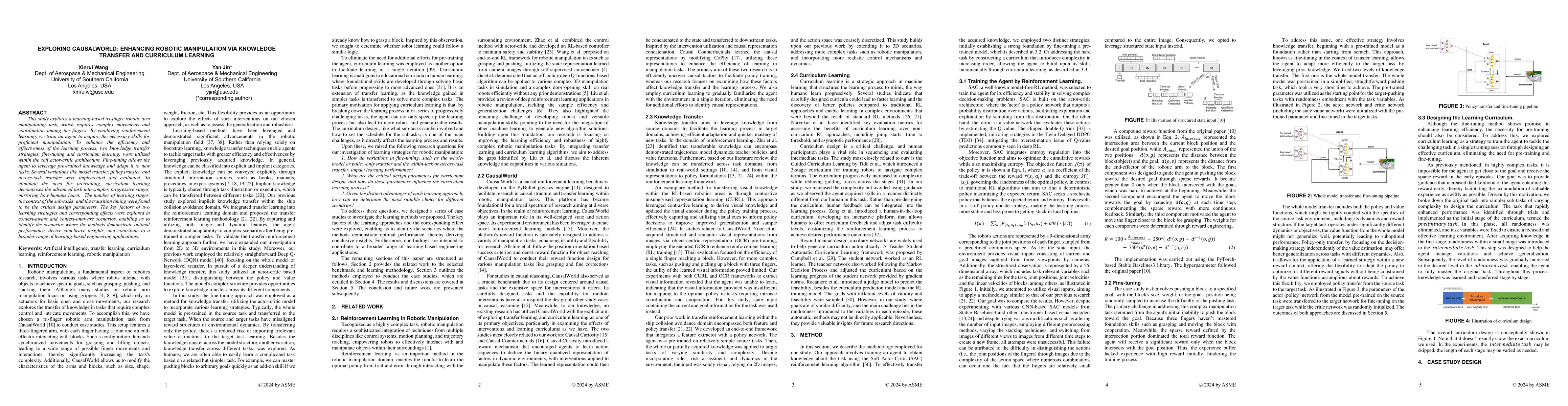 Thumbnail for Exploring CausalWorld: Enhancing robotic manipulation via knowledge
  transfer and curriculum learning