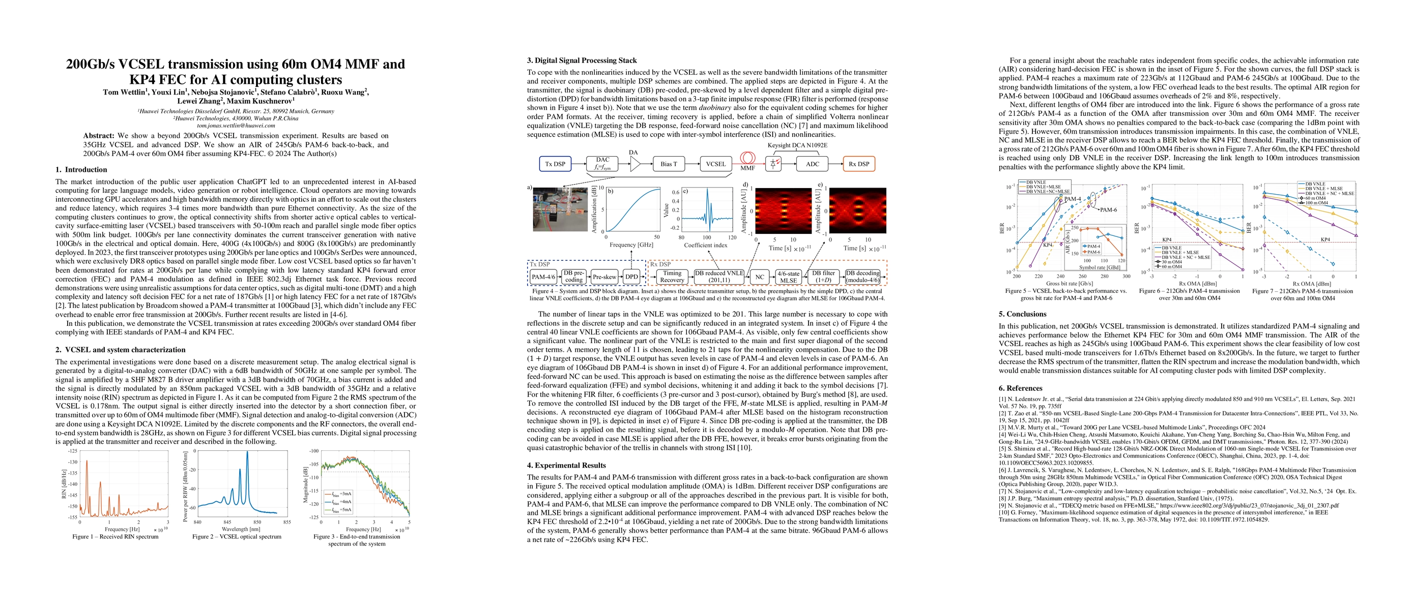 Thumbnail for 200Gb/s VCSEL transmission using 60m OM4 MMF and KP4 FEC for AI
  computing clusters