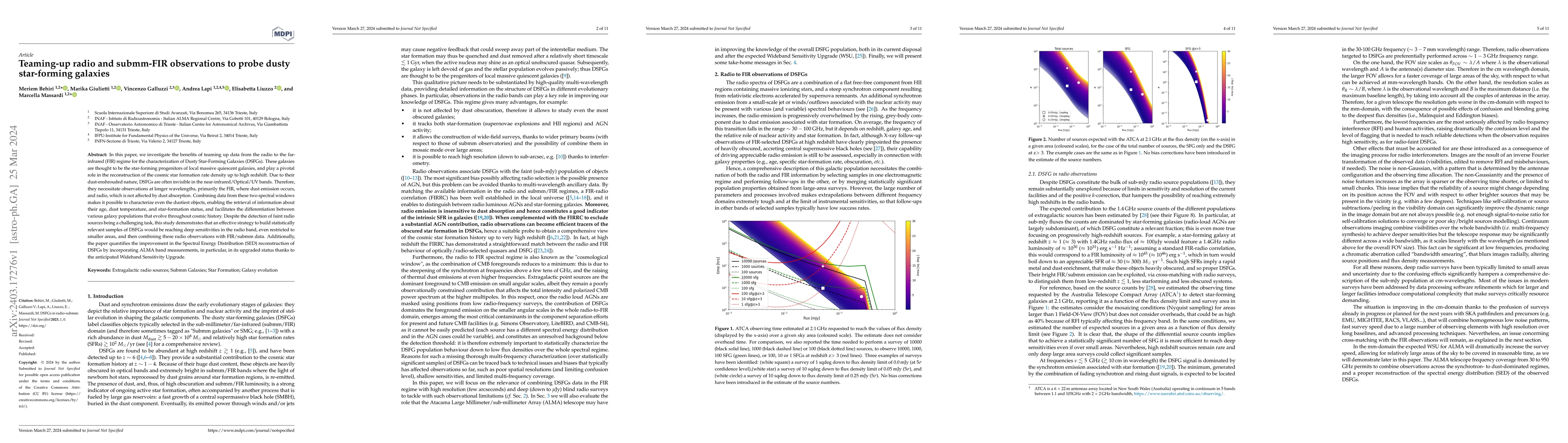 Thumbnail for Teaming-up radio and submm-FIR observations to probe dusty star-forming
  galaxies