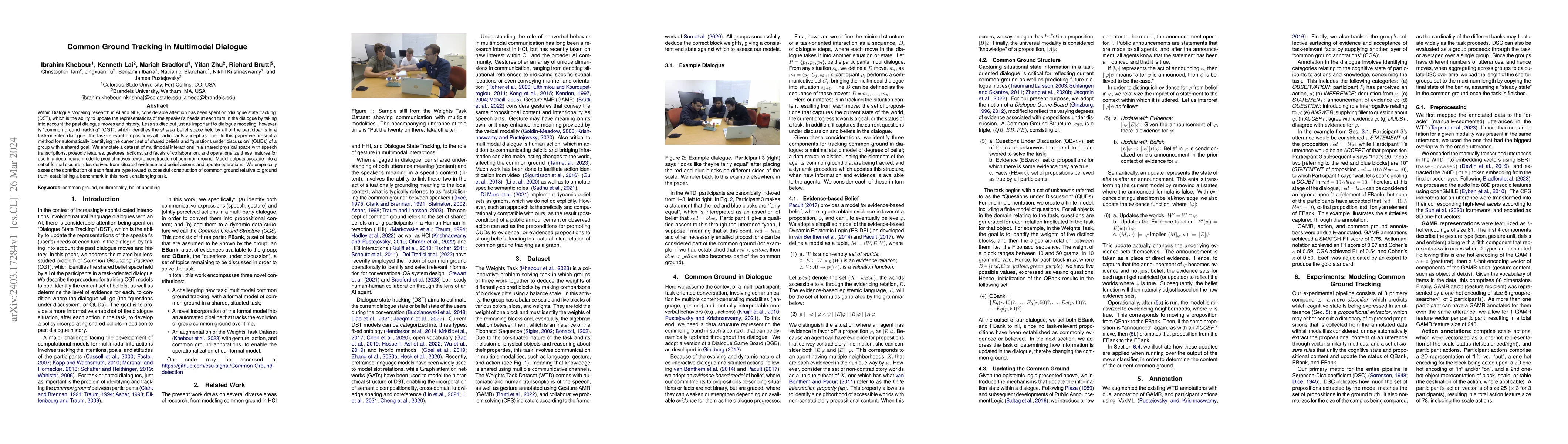 Thumbnail for Common Ground Tracking in Multimodal Dialogue