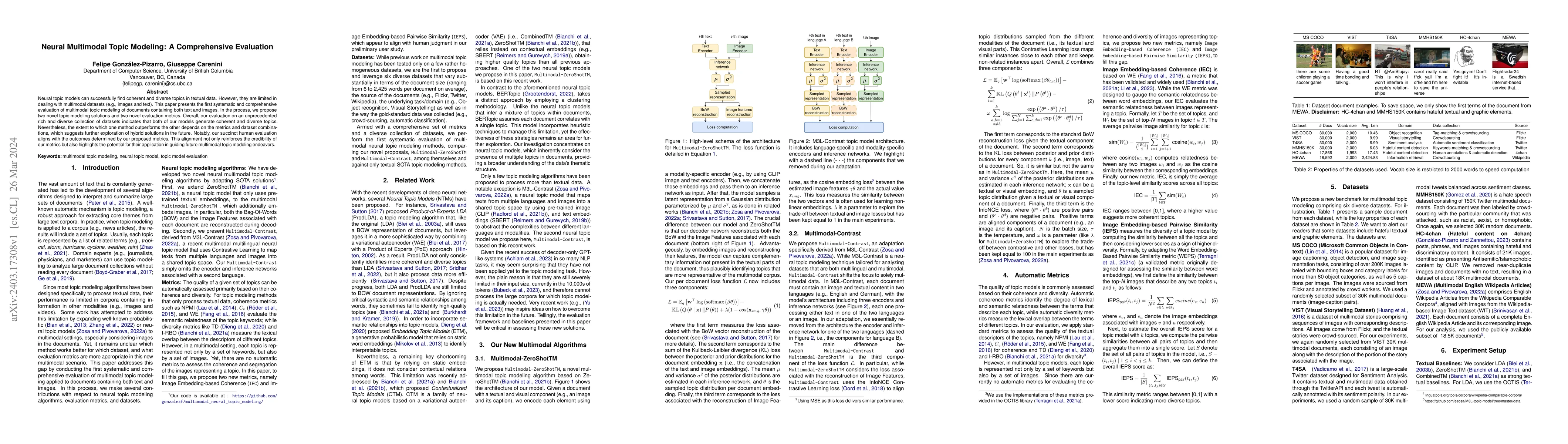 Thumbnail for Neural Multimodal Topic Modeling: A Comprehensive Evaluation