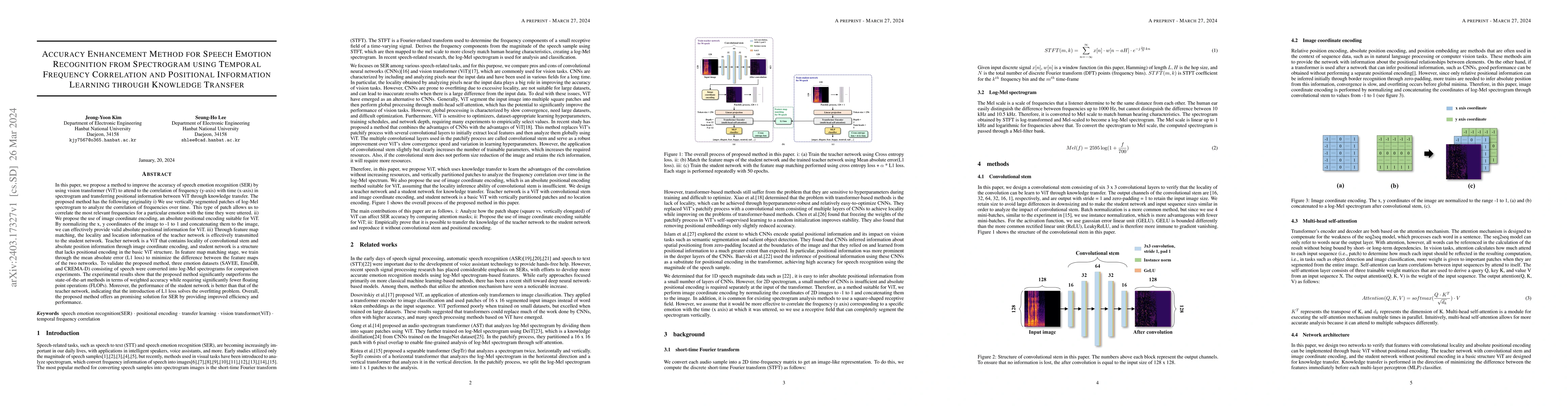 Thumbnail for Accuracy enhancement method for speech emotion recognition from
  spectrogram using temporal frequency correlation and positional information
  learning through knowledge transfer