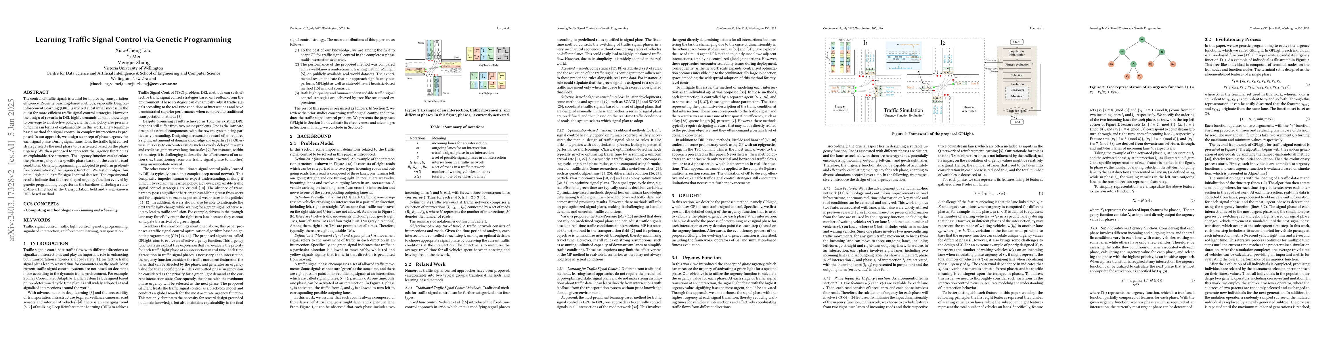 Thumbnail for Learning Traffic Signal Control via Genetic Programming