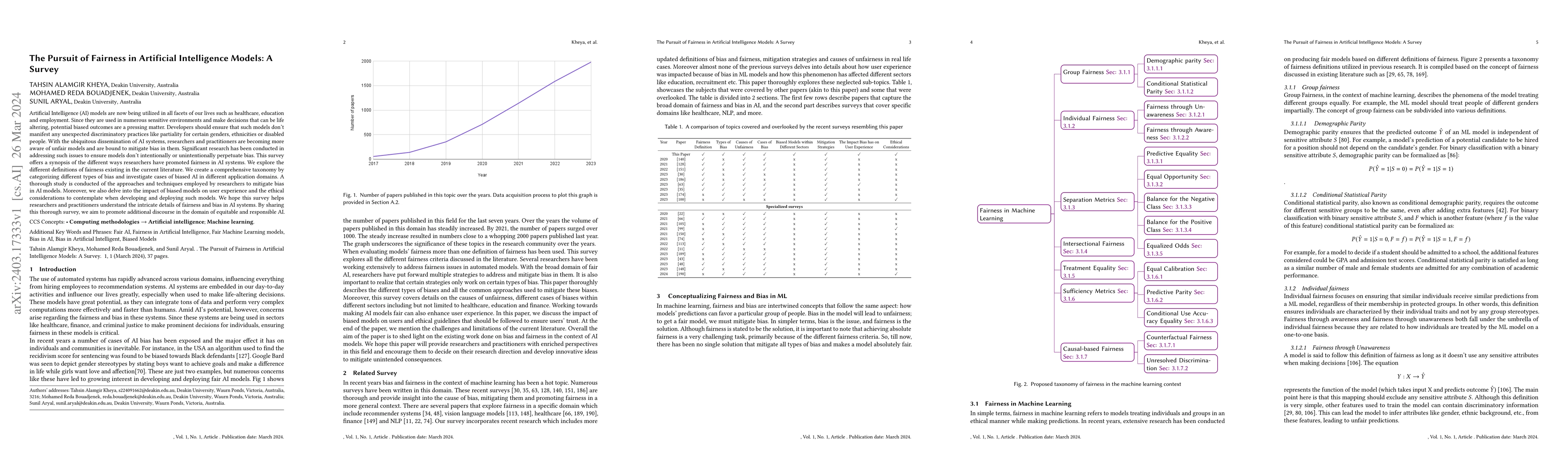 Thumbnail for The Pursuit of Fairness in Artificial Intelligence Models: A Survey