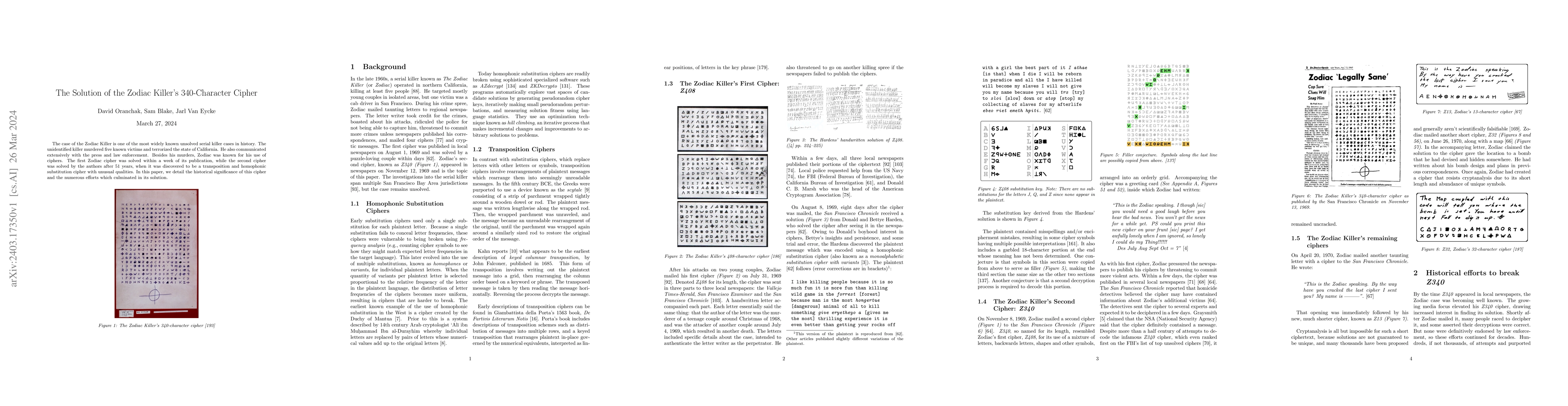 Thumbnail for The Solution of the Zodiac Killer's 340-Character Cipher