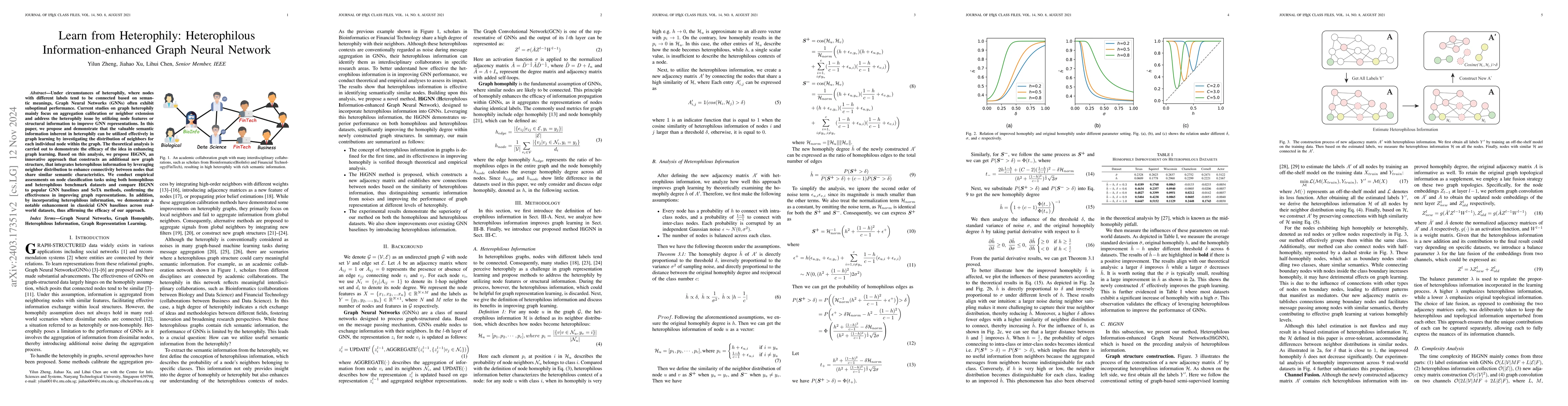 Thumbnail for Learn from Heterophily: Heterophilous Information-enhanced Graph Neural
  Network