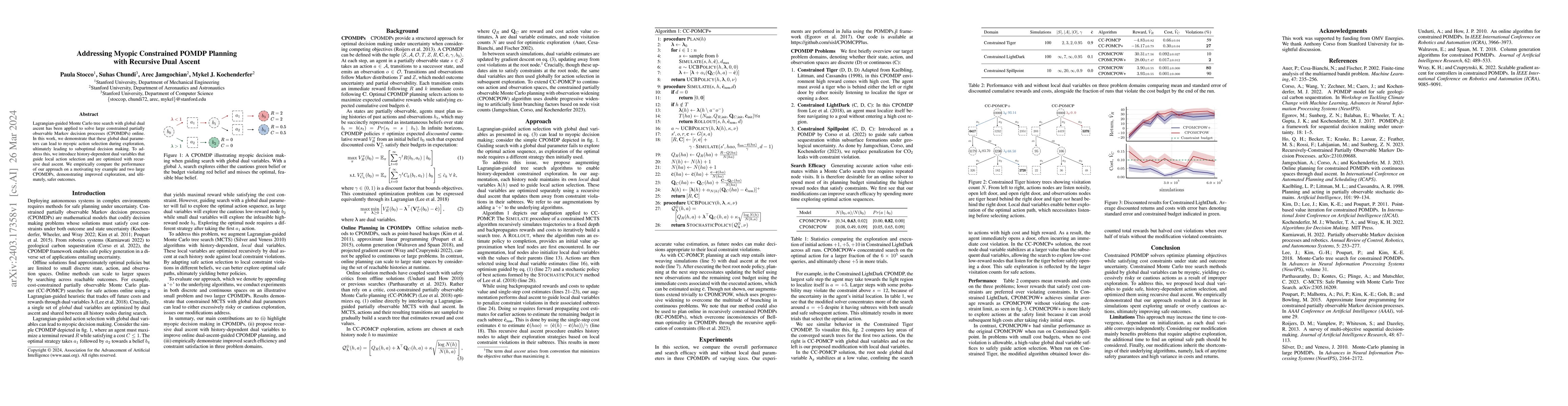 Thumbnail for Addressing Myopic Constrained POMDP Planning with Recursive Dual Ascent