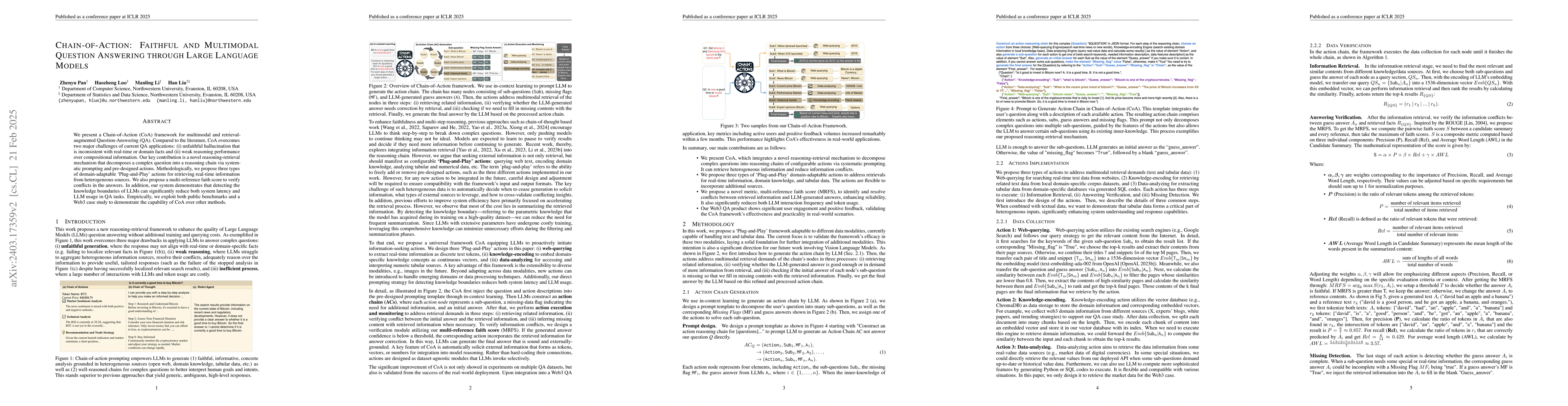 Thumbnail for Chain-of-Action: Faithful and Multimodal Question Answering through
  Large Language Models