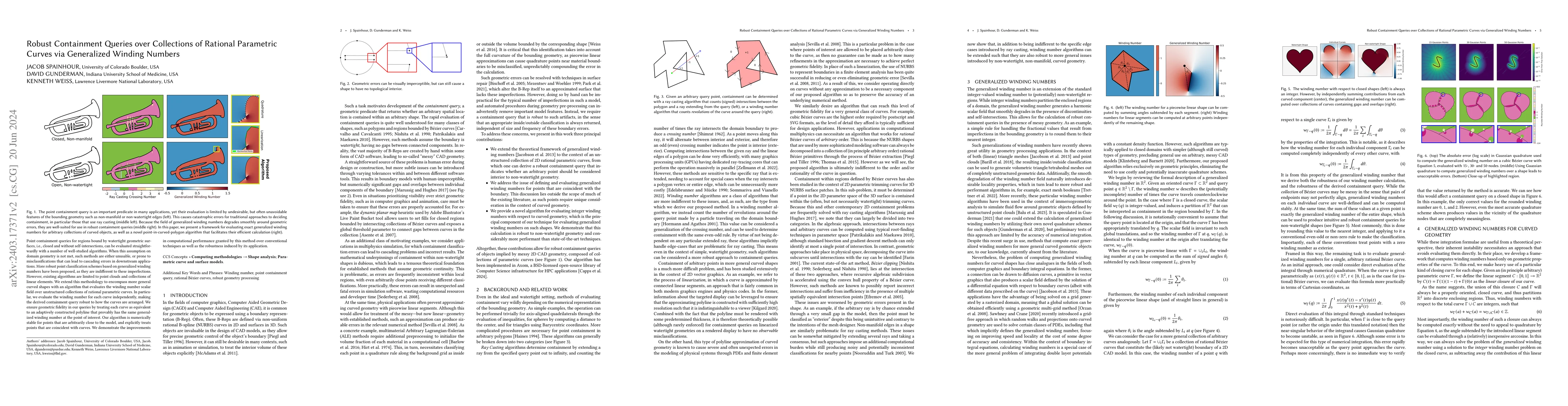 Thumbnail for Robust Containment Queries over Collections of Rational Parametric
  Curves via Generalized Winding Numbers