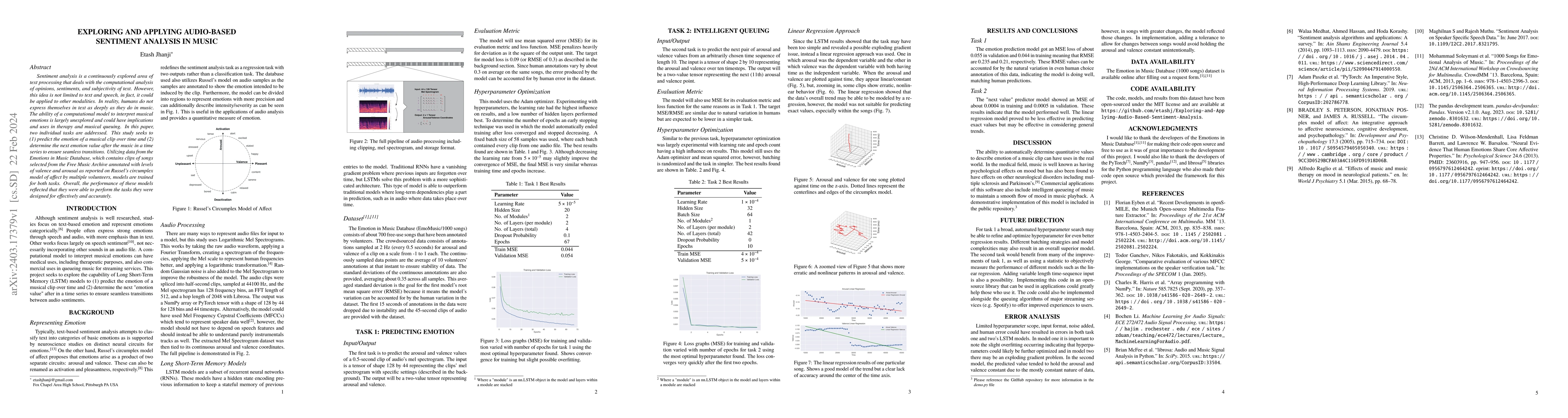 Thumbnail for Exploring and Applying Audio-Based Sentiment Analysis in Music