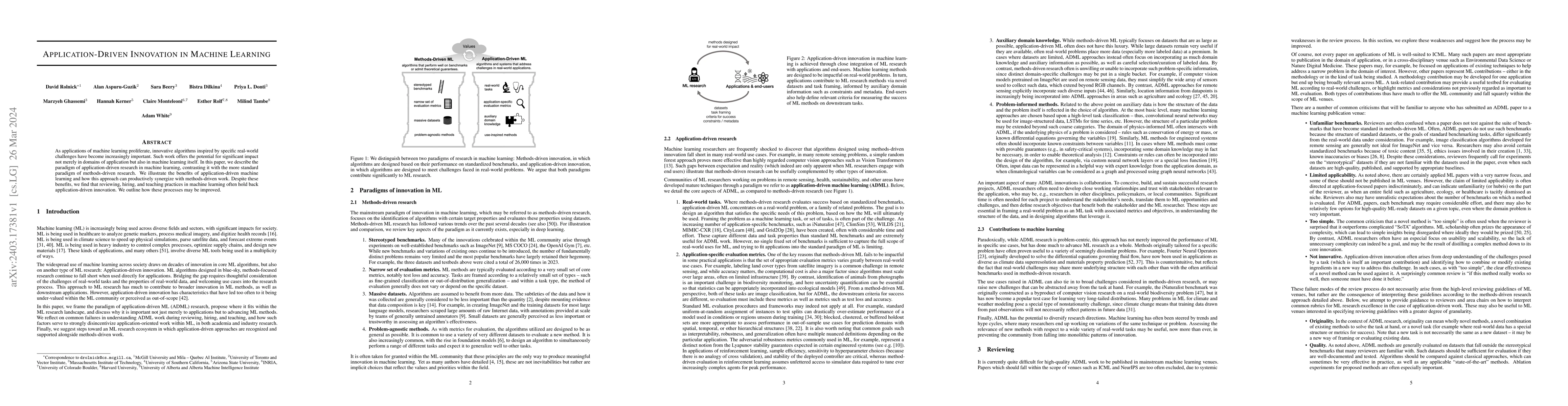 Thumbnail for Application-Driven Innovation in Machine Learning