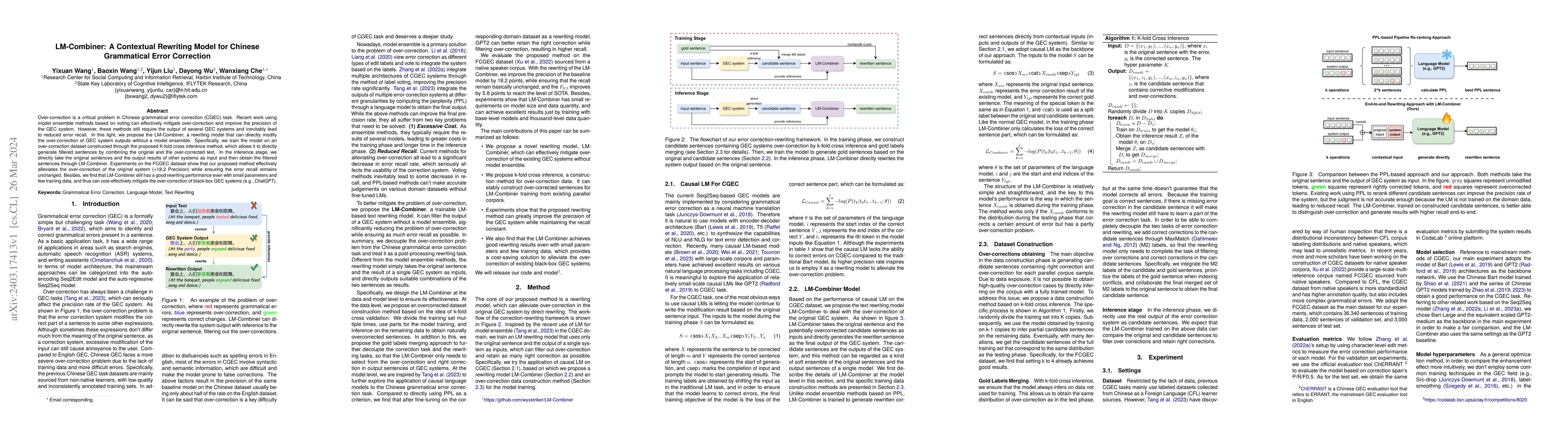 Thumbnail for LM-Combiner: A Contextual Rewriting Model for Chinese Grammatical Error
  Correction