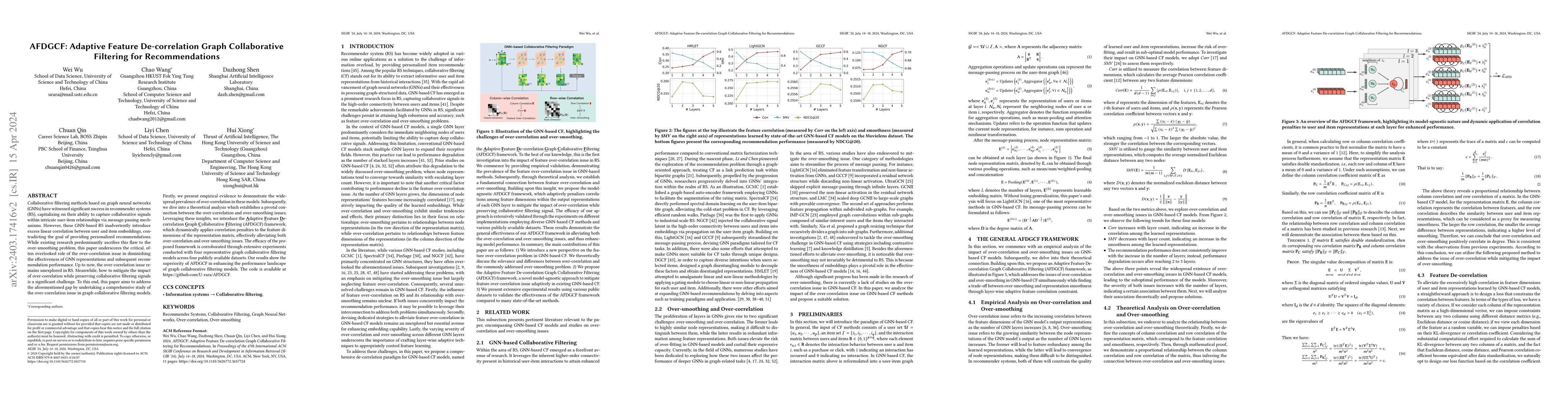 Thumbnail for AFDGCF: Adaptive Feature De-correlation Graph Collaborative Filtering
  for Recommendations