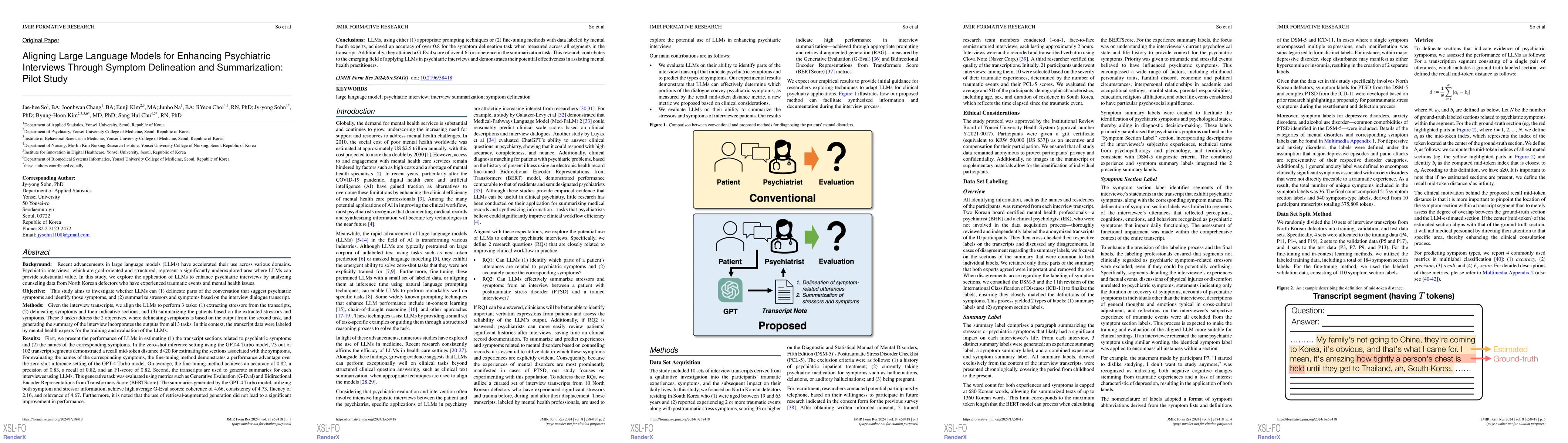 Thumbnail for Aligning Large Language Models for Enhancing Psychiatric Interviews
  through Symptom Delineation and Summarization