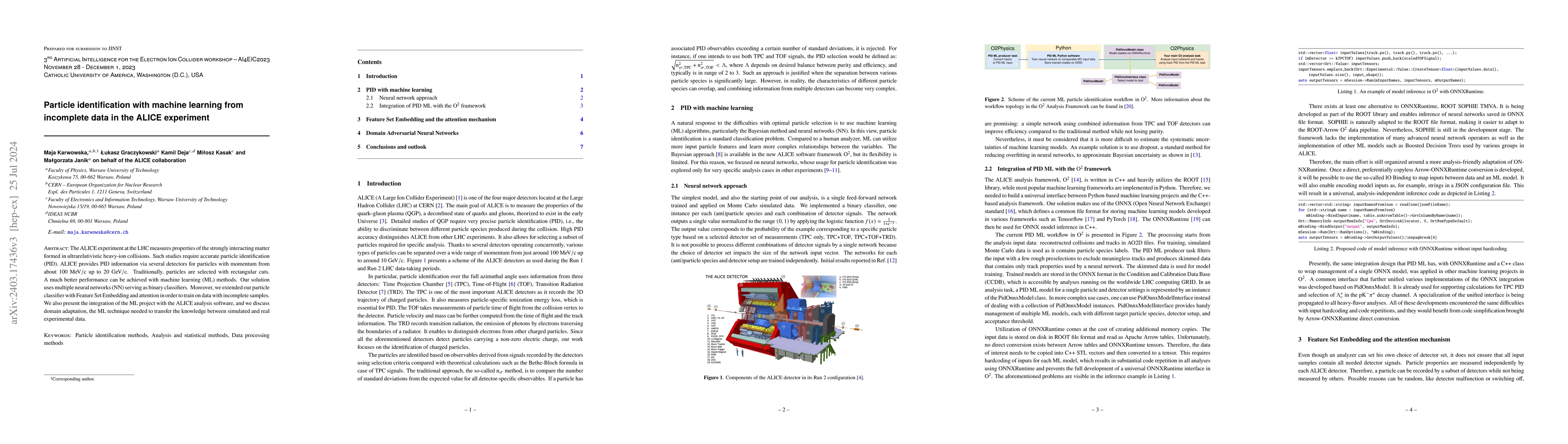 Thumbnail for Particle identification with machine learning from incomplete data in
  the ALICE experiment