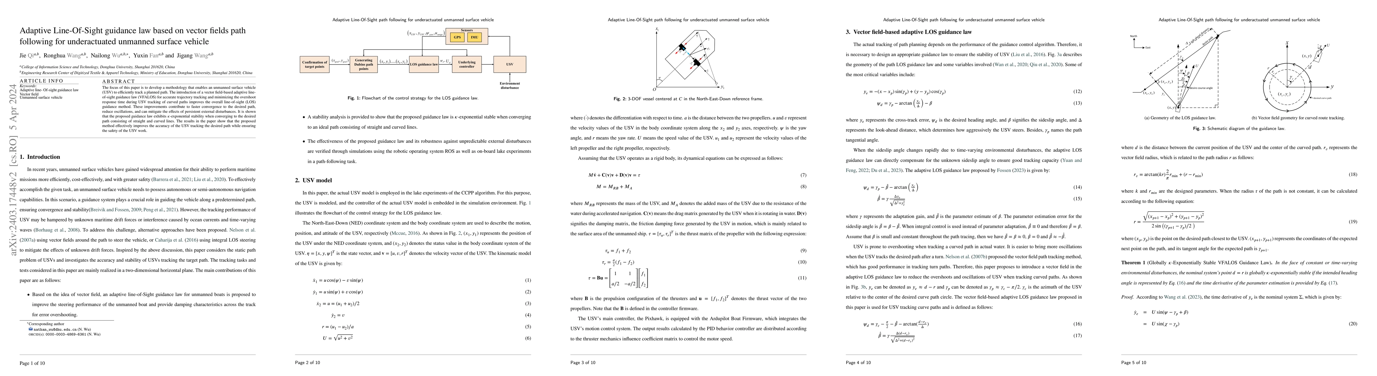 Thumbnail for Adaptive Line-Of-Sight guidance law based on vector fields path
  following for underactuated unmanned surface vehicle