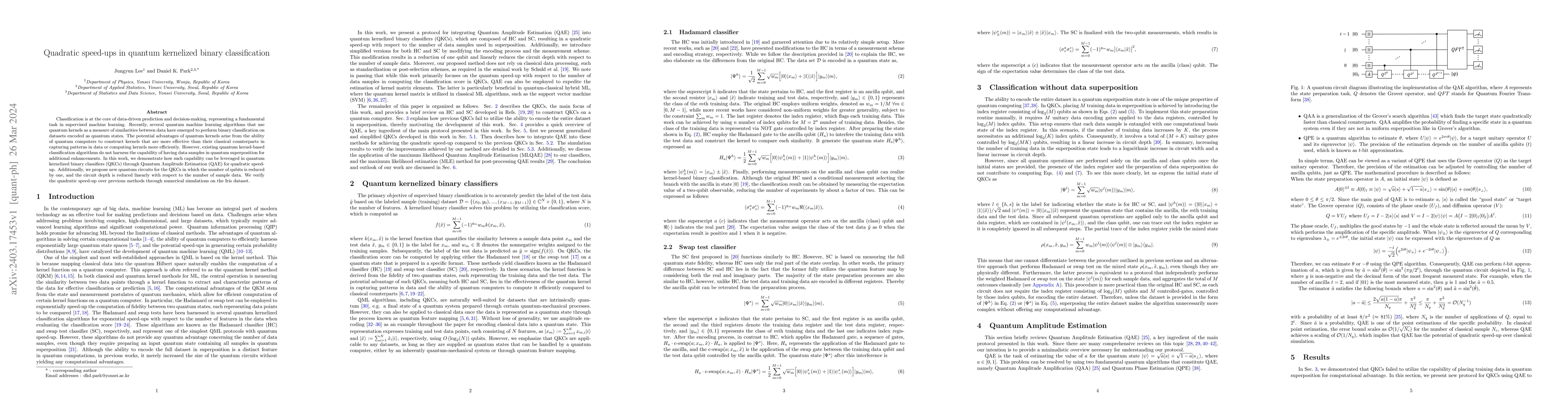 Thumbnail for Quadratic speed-ups in quantum kernelized binary classification