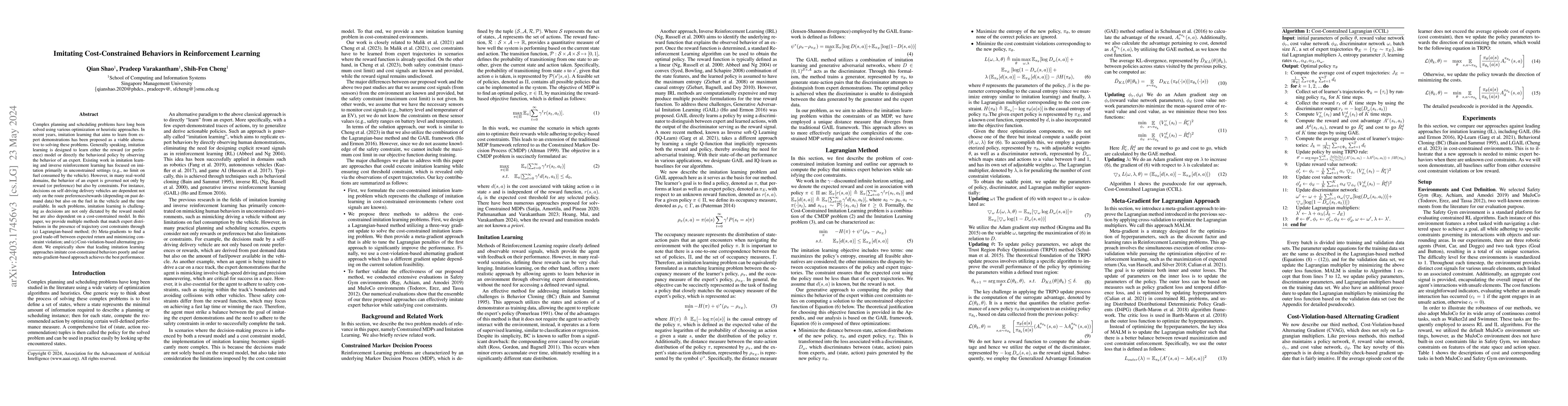 Thumbnail for Imitating Cost-Constrained Behaviors in Reinforcement Learning