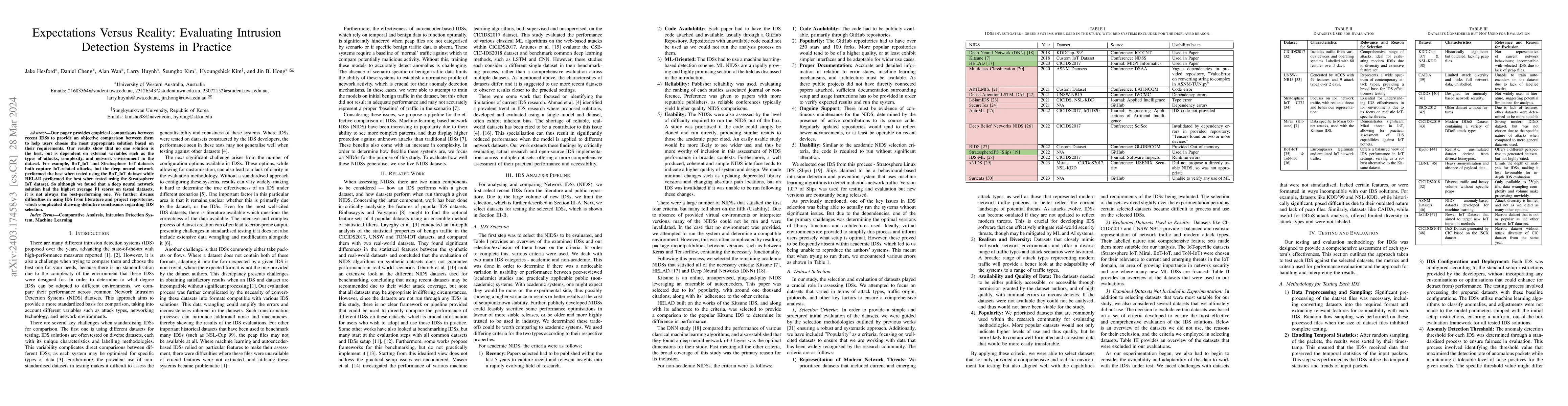 Thumbnail for Expectations Versus Reality: Evaluating Intrusion Detection Systems in
  Practice