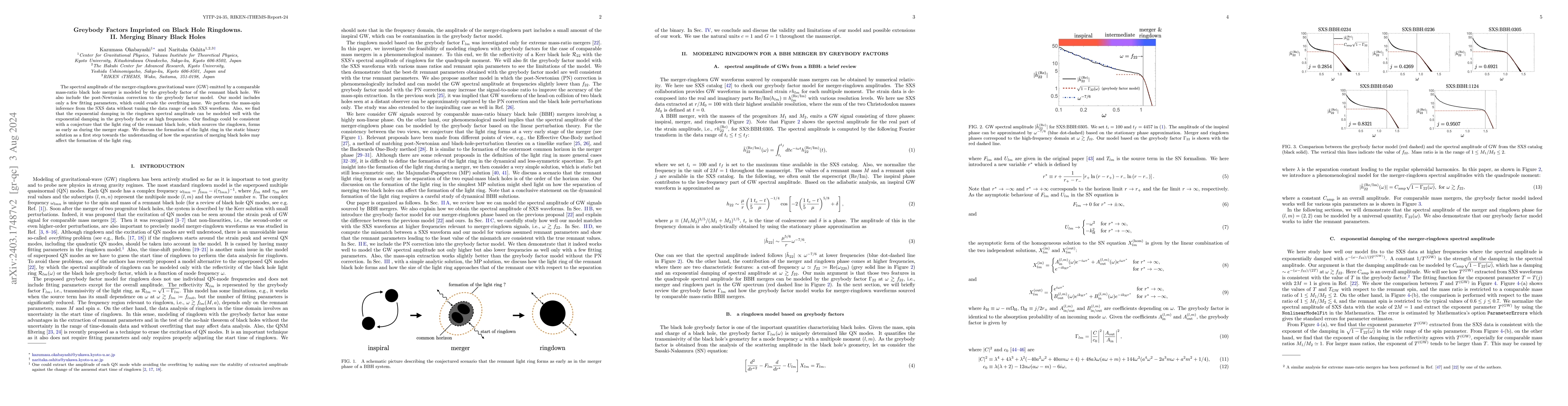 Thumbnail for Greybody Factors Imprinted on Black Hole Ringdowns. II. Merging Binary
  Black Holes