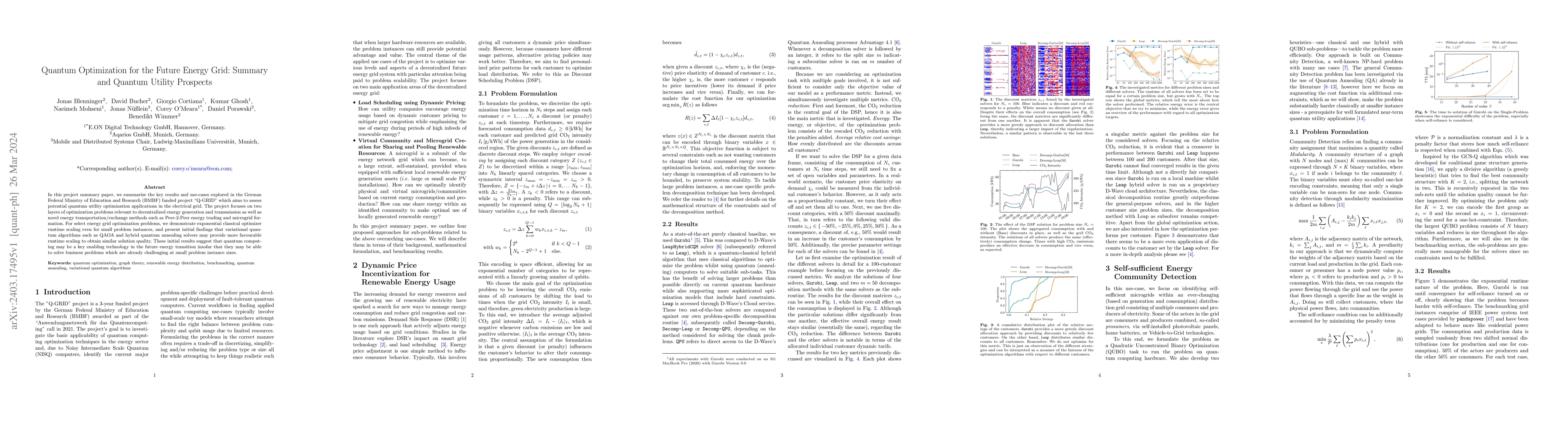 Thumbnail for Quantum Optimization for the Future Energy Grid: Summary and Quantum
  Utility Prospects