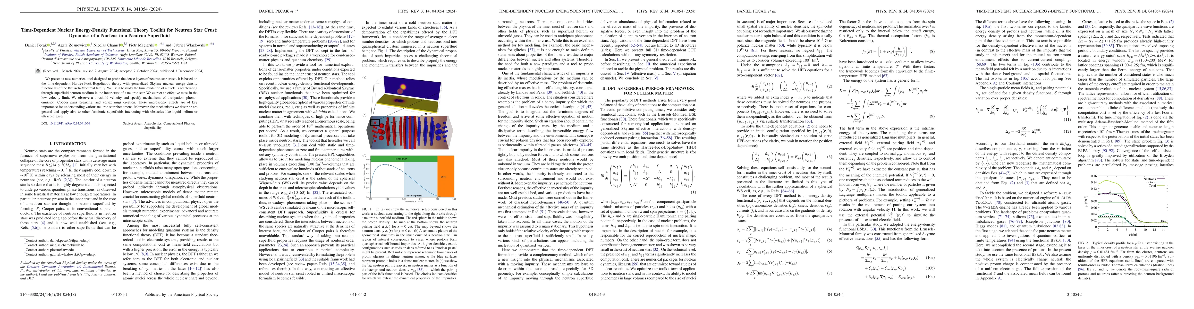 Thumbnail for Time-dependent nuclear energy-density functional theory toolkit for
  neutron star crust: Dynamics of a nucleus in a neutron superfluid