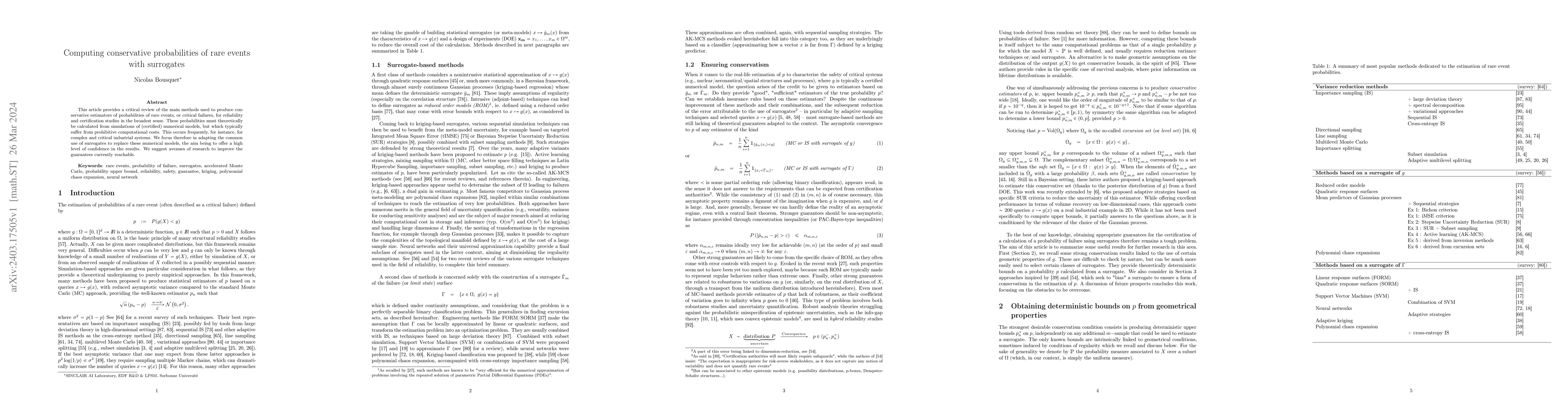 Thumbnail for Computing conservative probabilities of rare events with surrogates