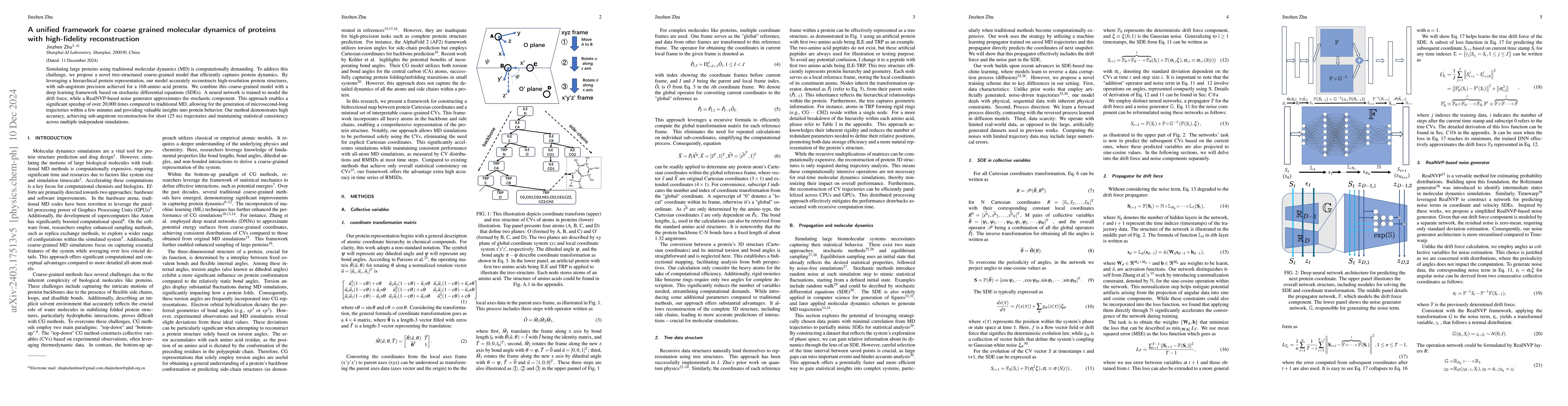 Thumbnail for A unified framework for coarse grained molecular dynamics of proteins