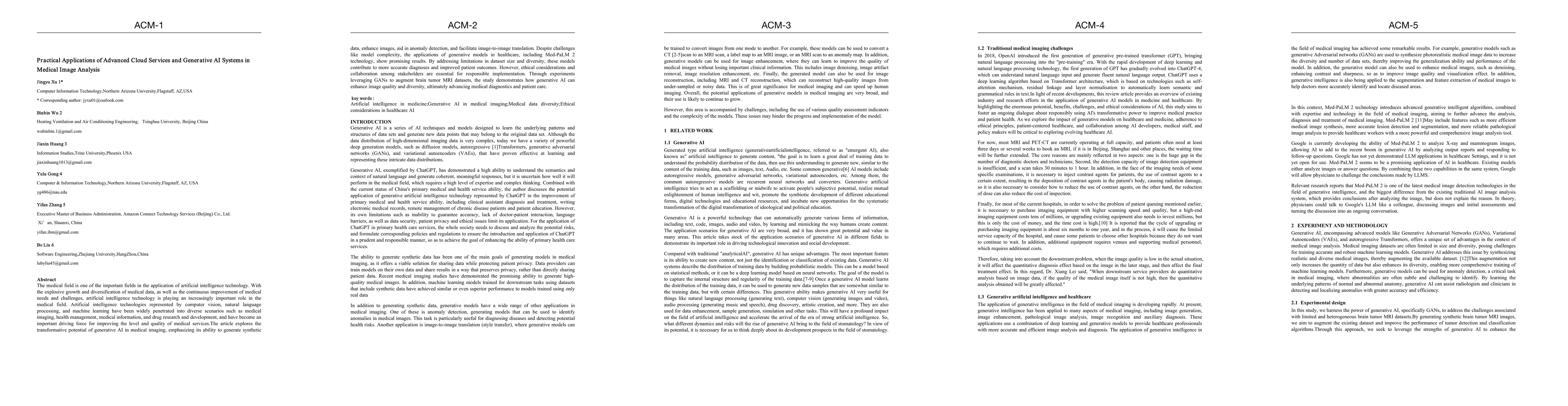 Thumbnail for Practical Applications of Advanced Cloud Services and Generative AI
  Systems in Medical Image Analysis