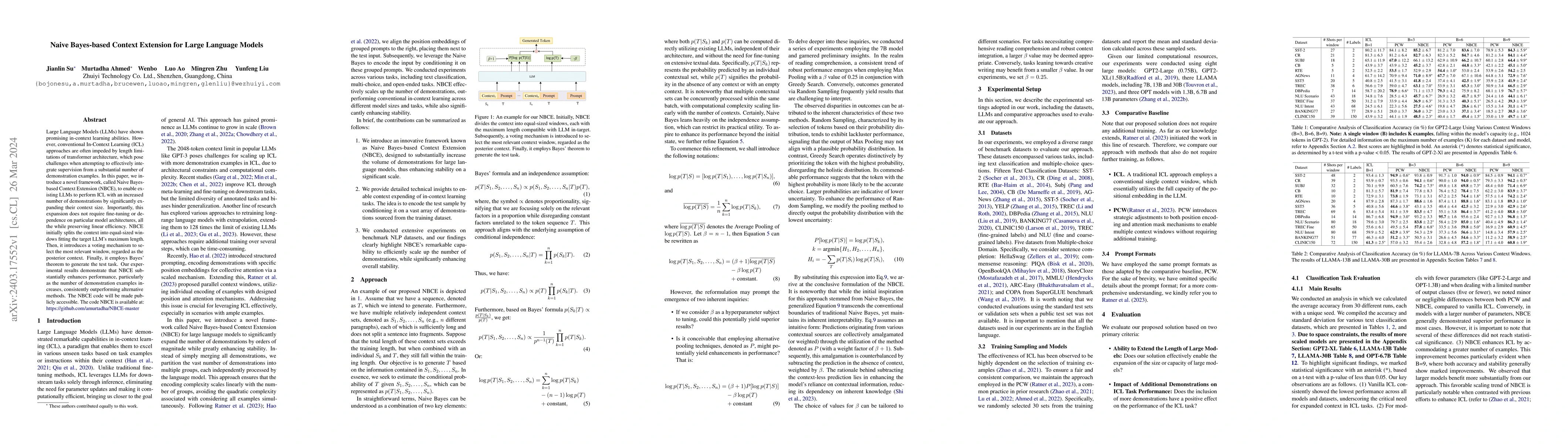 Thumbnail for Naive Bayes-based Context Extension for Large Language Models