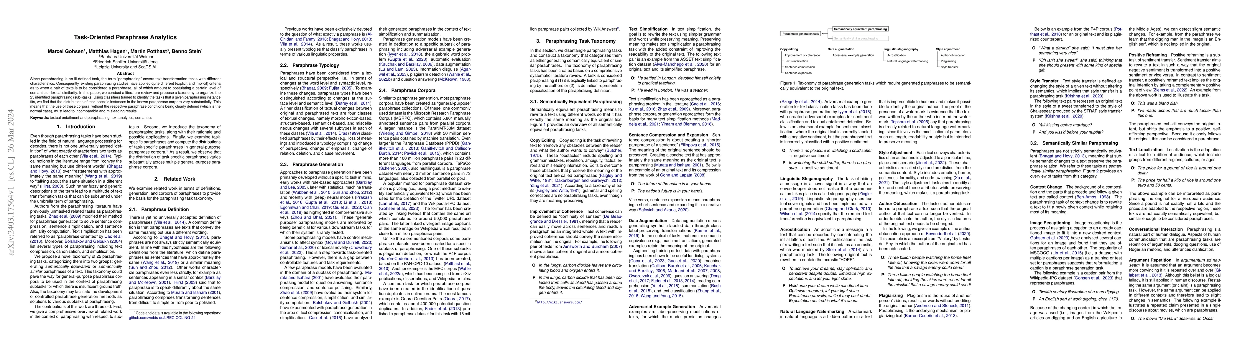 Thumbnail for Task-Oriented Paraphrase Analytics