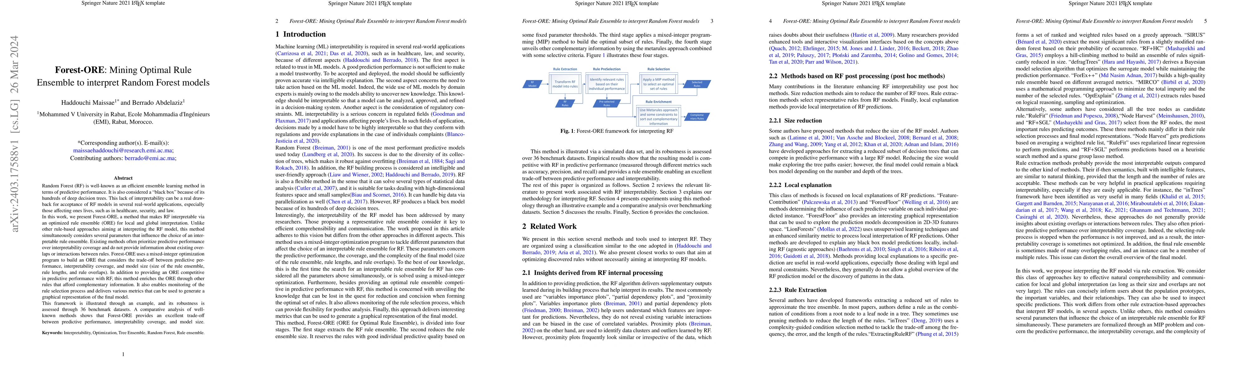 Thumbnail for Forest-ORE: Mining Optimal Rule Ensemble to interpret Random Forest
  models