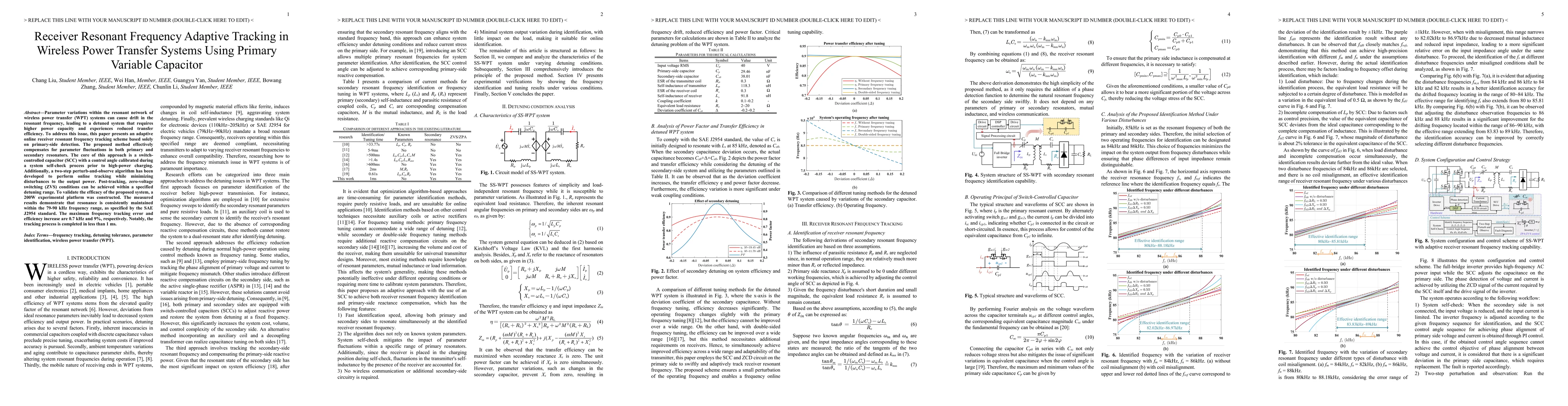 Thumbnail for Ultrafast Adaptive Primary Frequency Tuning and Secondary Frequency
  Identification for S/S WPT system