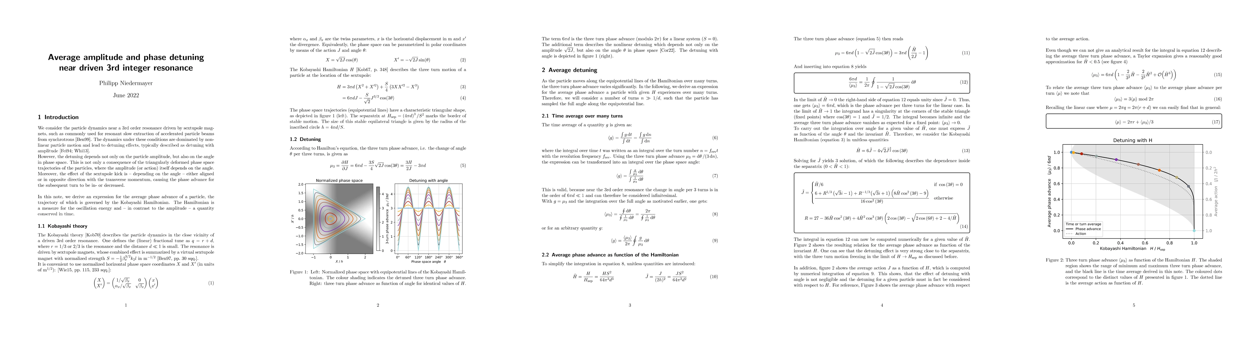 Thumbnail for Average amplitude and phase detuning near driven 3rd integer resonance