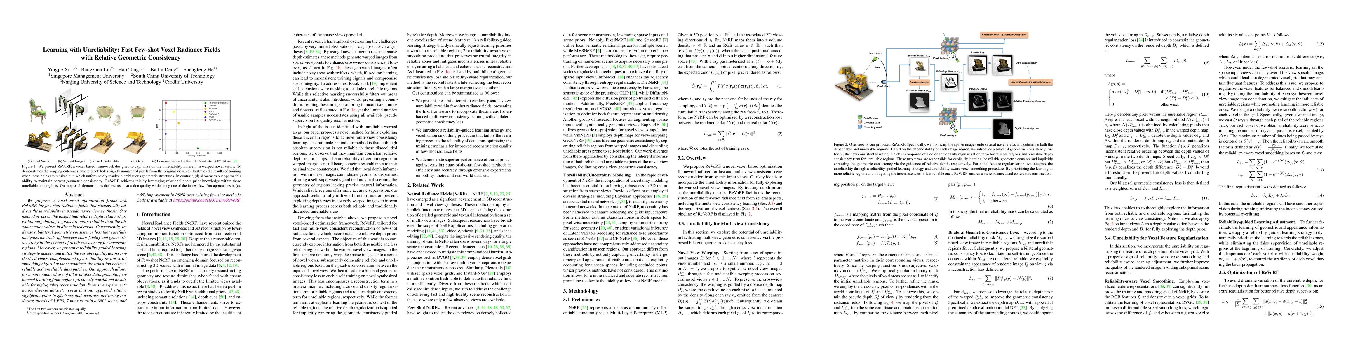 Thumbnail for Learning with Unreliability: Fast Few-shot Voxel Radiance Fields with
  Relative Geometric Consistency