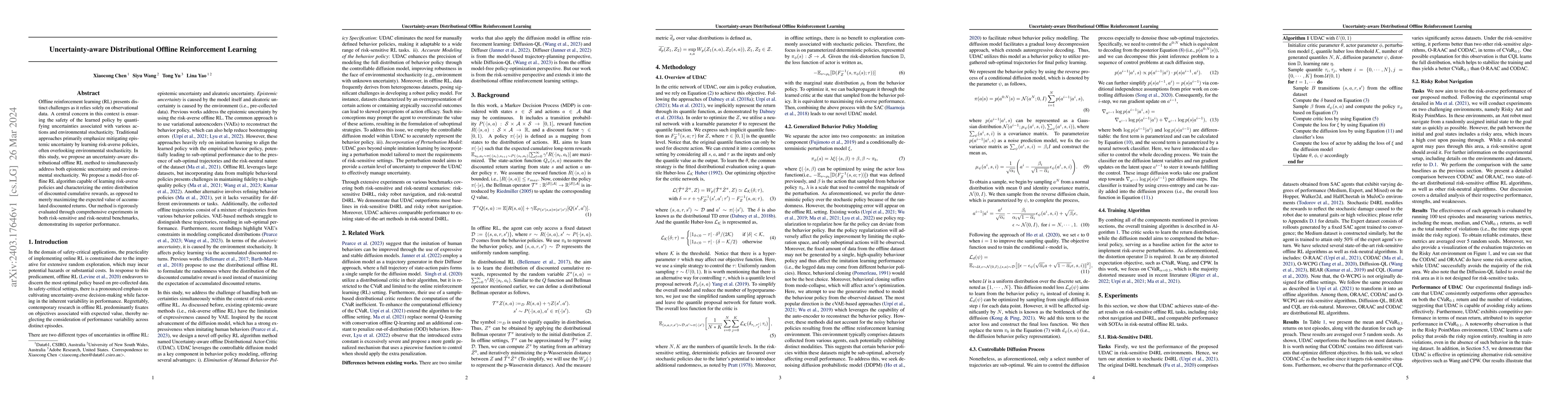 Thumbnail for Uncertainty-aware Distributional Offline Reinforcement Learning