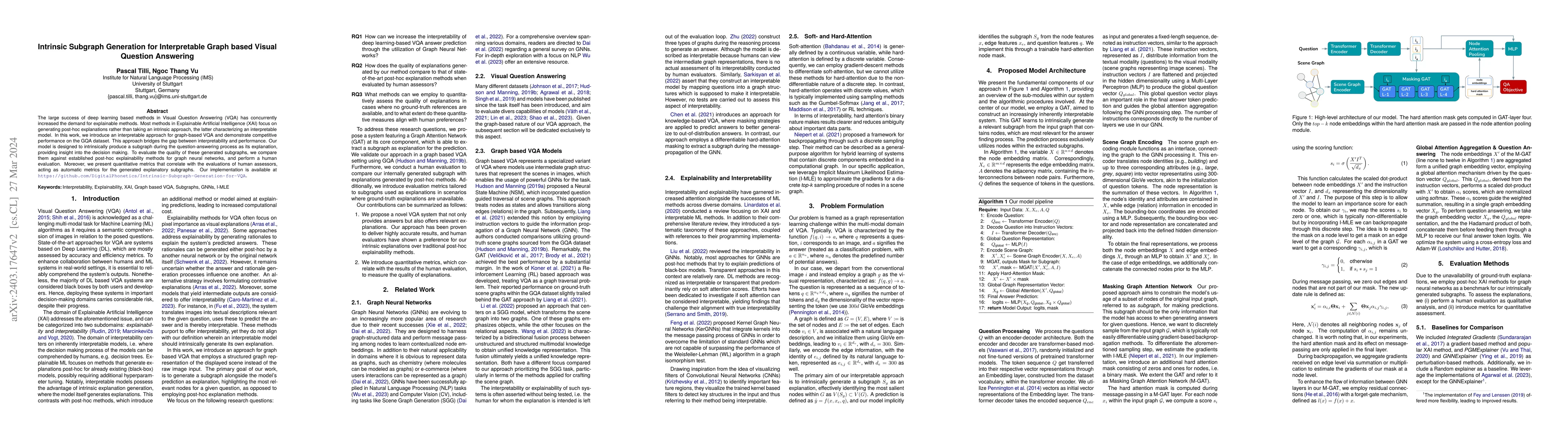 Thumbnail for Intrinsic Subgraph Generation for Interpretable Graph based Visual
  Question Answering